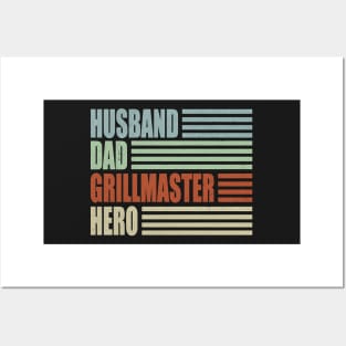 Husband Dad Grillmaster Hero Father's Day Posters and Art